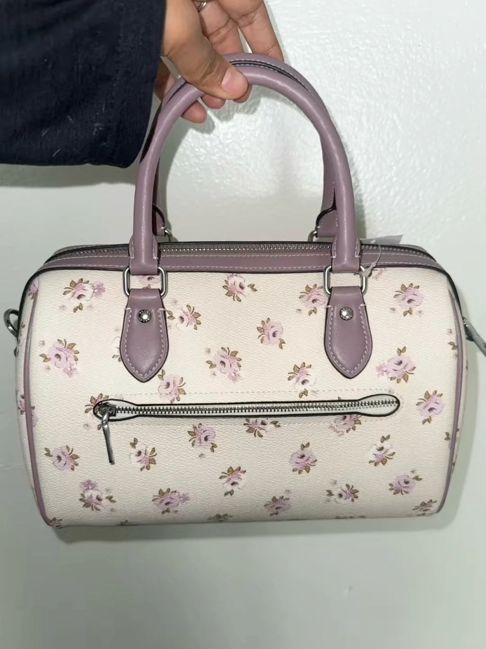 Brand NWT limited edition Coach Floral Mini Satchel in Lilac and Cream